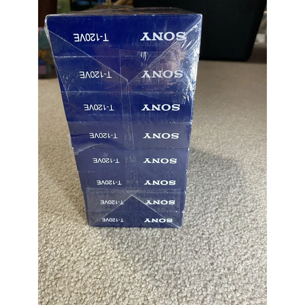 Sony T-120VE Premium Grade VHS Blank Tapes 8-Pack 6 Hours - Sealed